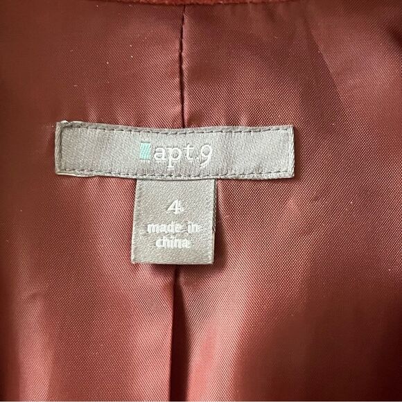 Apt. 9 Vintage Y2K Blazer Size 4 Brown Velvet Jacket Chocolate Retro 2000s - Picture 5 of 6